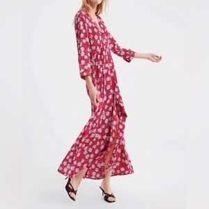 Zara Phoebe Daisy Maxi Dress Button - M